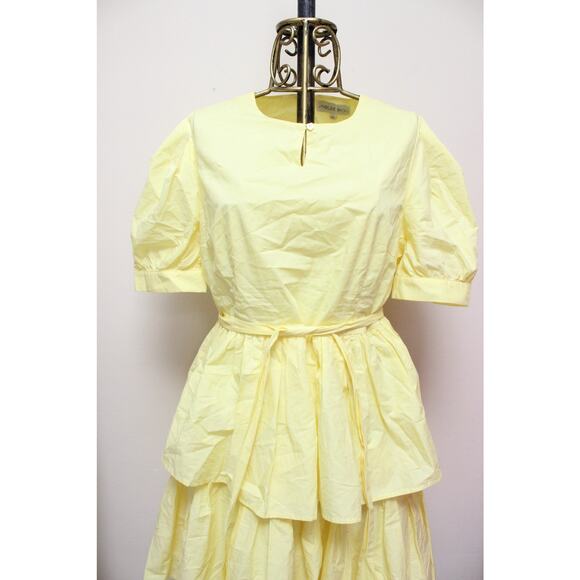 Madeleine Simon Yellow Fibonacci Tiered Princess Dress Size Large - Picture 3 of 9